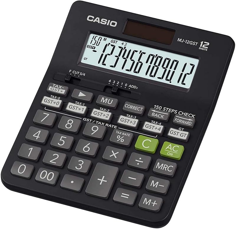 Casio MJ-12GST GST Calculator (Black)