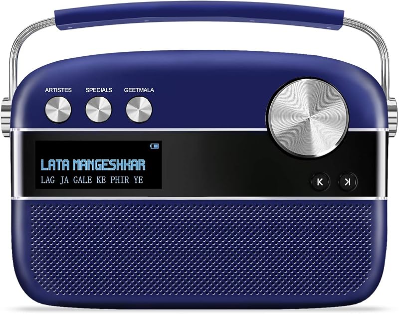 Saregama Carvaan Premium Hindi - Portable Music Player with 5000 Preloaded Songs, FM/BT/AUX  (Royal Blue)