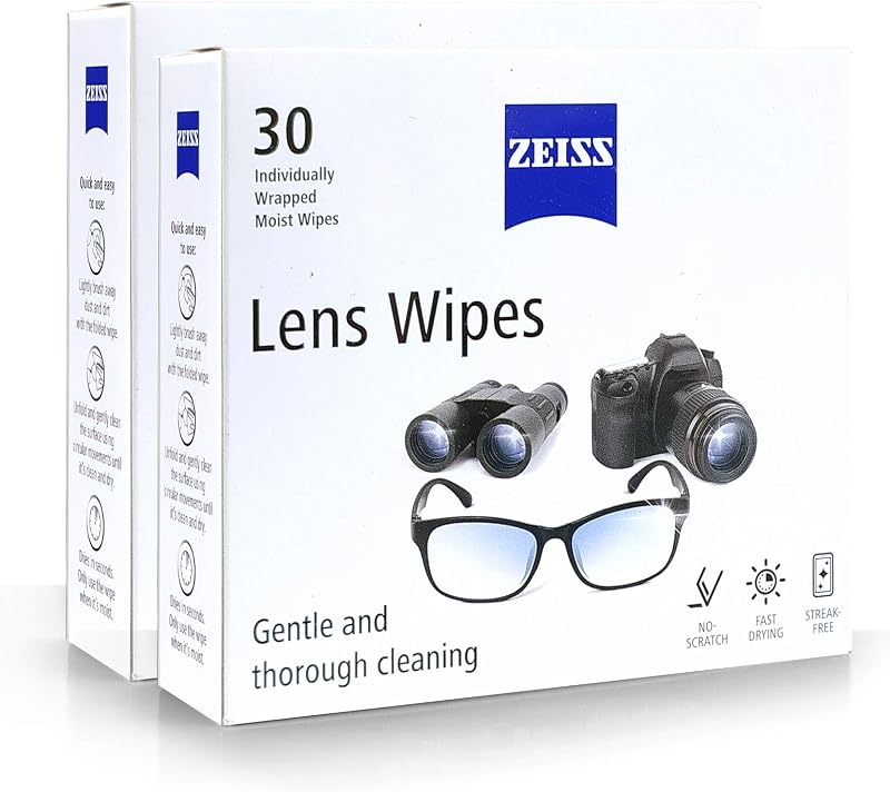 Zeiss Pre-Moistened Lens Cleaning Wipes for Spectacles, Binoculars, Mobiles, Tablets, Laptops, LCD Display, Cameras (2 Pac...