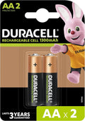 Duracell Rechargeable AA 1300mAh Batteries, 2Pcs