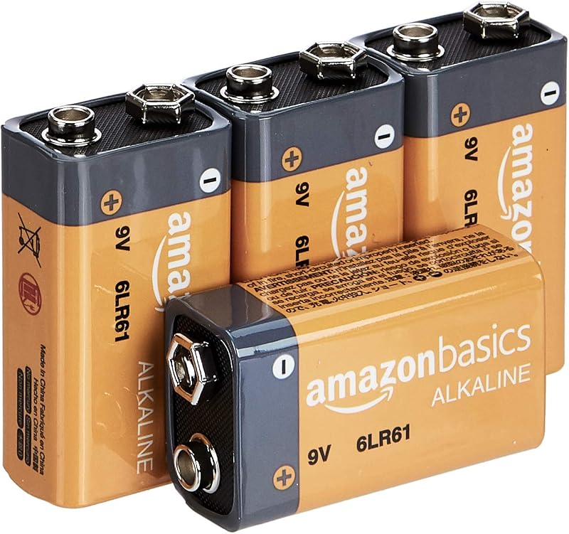 AmazonBasics 9 Volt Everyday Alkaline Batteries (4-Pack)