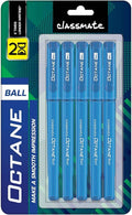 Classmate Octane- Blue Ball Pens (pack Of 5) | Smooth & Fast Writing Ball Pens | Comfortable To Hold & Write| School & Off...
