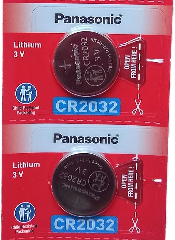 Panasonic CR2032 Coin Cell Battery Compatible with accu-chek, Air Tag, etc (Pack of 2)