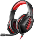 Cosmic Byte GS430 Gaming Headphone, 7 Color RGB LED and Microphone for PC, PS5, Xbox, Mobiles, Tablets, Laptops (Red)