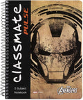 Classmate 2100128 Soft Cover 5 Subject Spiral Binding Notebook, Single Line, 250 Pages (Assorted cover design)