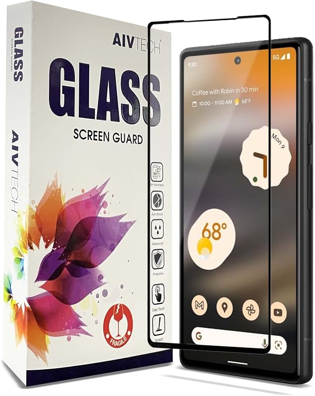 AIV TECH Edge To Edge Tempered Glass For Google Pixel 6A with Easy Installation Kit