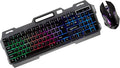 Amazon Basics Wired Gaming Keyboard and Mouse Set| Multicolor RGB LED Backlight Effects, Multimedia Keys, Durable Aluminum...