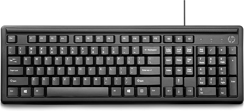 HP 100 Wired Keyboard With Usb Compatibility,Numeric Keypad, Full Range Of 109 Key(Including 12 Function Keys And 3 Hotkey...
