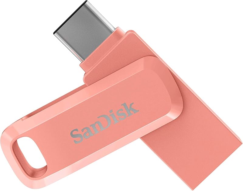 SanDisk Ultra Dual Drive Go USB 3.0 Type C Flash Drive, Peach, 128GB, 5Y