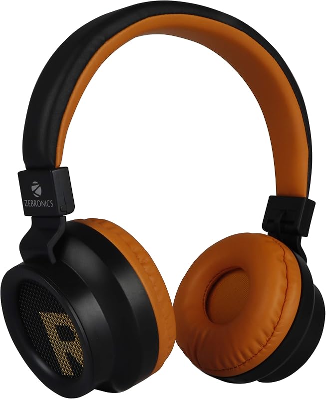 Zebronics Zeb-Bang Bluetooth Wireless Over Ear Headphones with Mic (Orange)