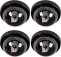 Simxen 4 Pcs Dummy CCTV Dome Camera with Blinking Red LED Light for Home Or Office Security Camera