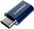Ambrane Type-C to Micro USB OTG Adapter for 3A Fast Charging and Data Sync- Compatible with All Type-C Enabled Devices Blue