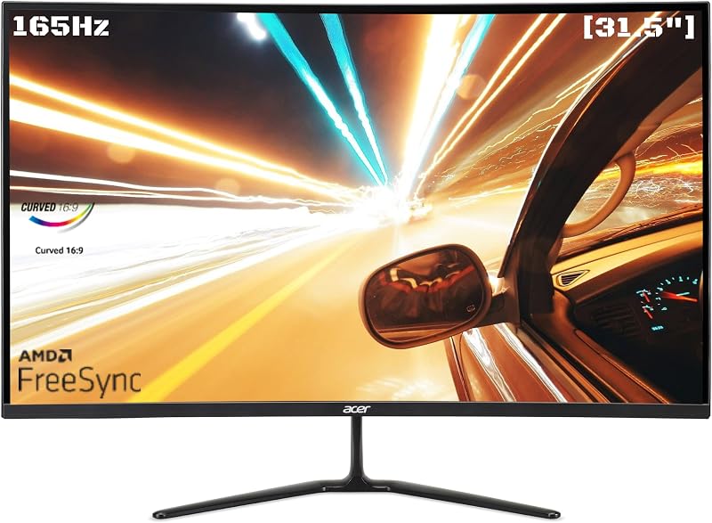 Acer ED320QR 31.5 Inch Full HD (1920x1080 Pixels) VA Panel Curved Gaming LCD Monitor with LED Backlight with 165Hz Refresh...