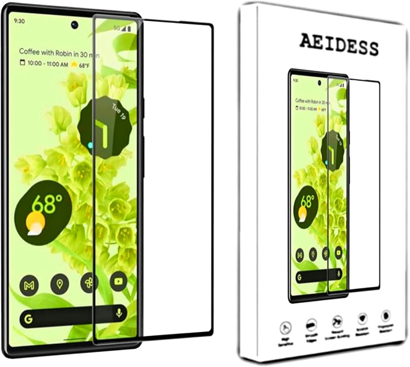 AEIDESS Tempered Glass Screen Protector Compatible For Google Pixel 6 with Edge to Edge Coverage and Easy Installation Kit