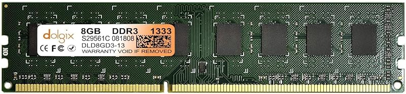 Dolgix 8GB DDR3 Desktop RAM 1333MHz |CL-9 | (Memory) U-DIMM | Long-DIMM | PC3-10600 (2Rx8 Dual Rank) 3 Years Warranty (Mad...