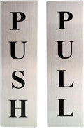 EKRON Push Pull Metal Sign Stickers Self Adhesive Stainless Steel Push & Pull Signage Board for Glass Wooden Doors/Office ...