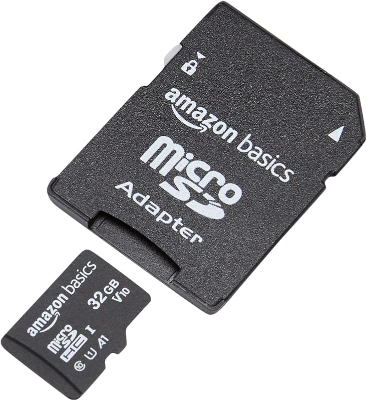 AmazonBasics microSDHC Memory Card with Full Size Adapter, A1, U1, Read Speed up to 98 MB/s, 32GB