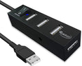 Quantum QHM6660 4 Port Hi-Speed USB Hub with Power Switch (Multicolor)