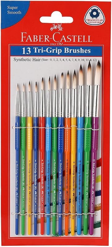 Faber-Castell Tri-Grip Brush - Round, Pack of 13 (Assorted)