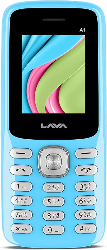 Lava A1 (Candy Blue), Number Talker, Smart AI Battery, 4 Days Battery Backup, Military Grade Certified, Keypad Mobile