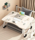 Wolpin Laptop Table Foldable Desk with Notebook Holder & Cup Holder Multipurpose Study Table, Breakfast Table, Foldable an...