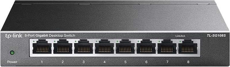 TP-Link TL-SG108S 8-Port Desktop Gigabit Ethernet Switch/Hub, Ethernet Splitter, Plug & Play, no Configuration Required, S...