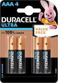 Duracell Ultra Alkaline AAA Battery, 4 Pcs