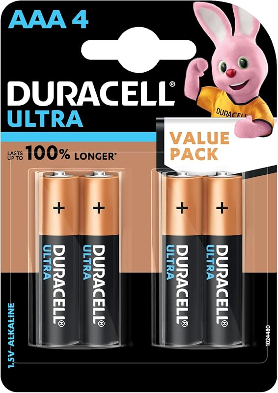 Duracell Ultra Alkaline AAA Battery, 4 Pcs