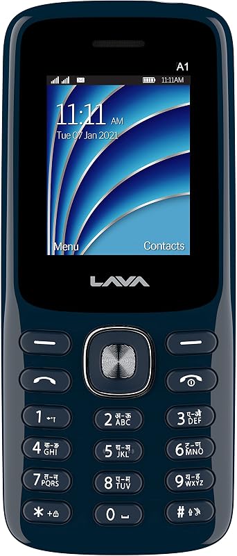Lava A1 2021(Blue Silver), Bluetooth Support, Smart AI Battery, Military Grade Certified,4 Days Battery Backup, Keypad Mobile