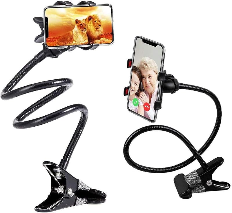 Eightiz Mobile Stand Holder Metal Cell Phone Stand Perfect for Video Table Online Class Flexible Movie Office Desktop Fold...