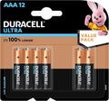 Duracell Ultra Alkaline AAA Battery, 12 Pcs