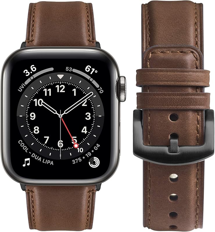 Fullmosa Leather Bands Compatible with Apple Watch Band 38mm 40mm 41mm 42mm 44mm 45mm 49mm,Yola Leather Bracelet Apple Wat...