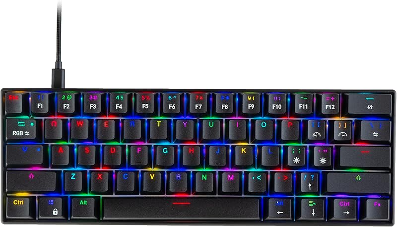 Cosmic Byte CB-GK-21 Themis 61 Key Mechanical Per Key RGB Gaming Keyboard with Outemu Blue Switches and Software (Black, U...