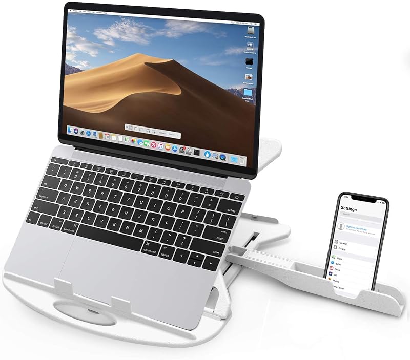 STRIFF Adjustable Laptop Stand Patented Riser Ventilated Portable Foldable Compatible with MacBook Notebook Tablet Tray De...