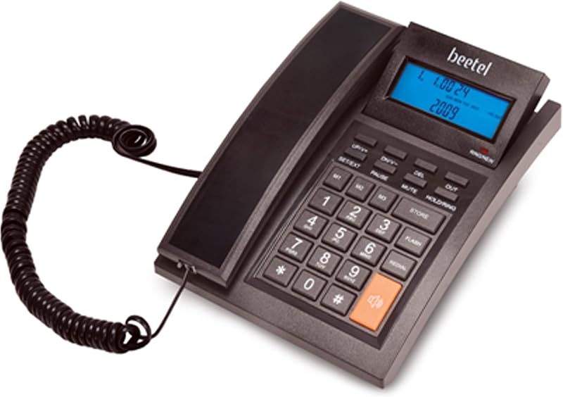 Beetel M64 Caller Id Landline Phone with 16 Digit and Adjustable LCD Display, 2-Way Adjustable Speaker Phone, 99 Incoming ...