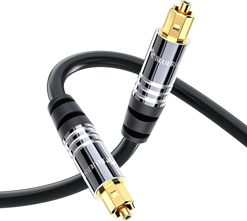 BlueRigger Premium Digital Optical Audio Toslink Cable With 24K Gold Plated Connectors, 8 Channel (7.1) Audio Support (for...