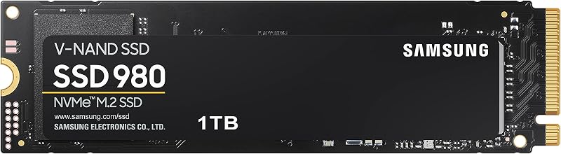 Samsung 980 1TB Up to 3,500 MB/s PCIe 3.0 NVMe M.2 (2280) Internal Solid State Drive (SSD) (MZ-V8V1T0)