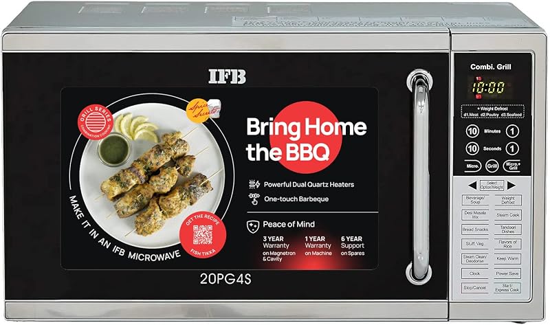 IFB 20 L Grill Microwave Oven (20PG4S, Black & Silver, With Starter Kit)