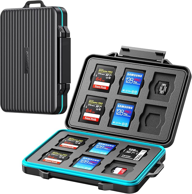 ORICO EVA SD Card Case Holder for Memory Cards,24 Slots Professional Water-Resistant Anti-Shock Holder for 12TF Card and 1...
