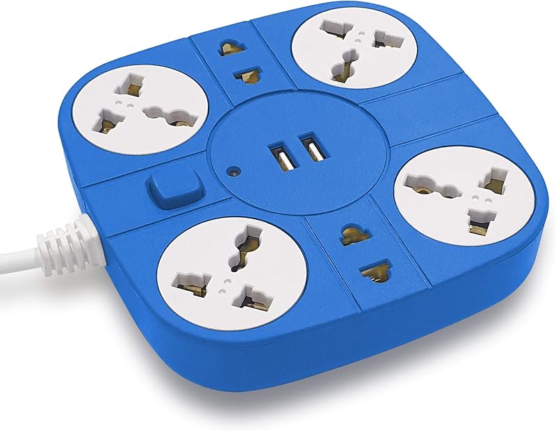 ADDMAX Extension Cord with USB Port – 10A 220V-50/60Hz [6 Outlet with 2 USB Port] [Fire Proof] [Smart USB Charging Port][M...