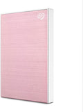 Seagate One Touch 2TB External HDD with Password Protection – Rose Gold, for Windows and Mac, with 3 yr Data Recovery Serv...