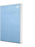 Seagate One Touch 2TB External HDD with Password Protection – Light Blue, for Windows and Mac, with 3 yr Data Recovery Ser...