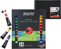 BRUSTRO Acrylic Paint set of 24, Multicolour 12ml tubes, Free 200 gsm artist journal A5 Ideal for Acrylic, watercolour and...