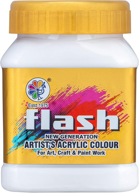 Flash Acrylic Colour (White, 200 ml)