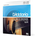 D'Addario EJ11 12-53 Bronze Light Acoustic Guitar Strings