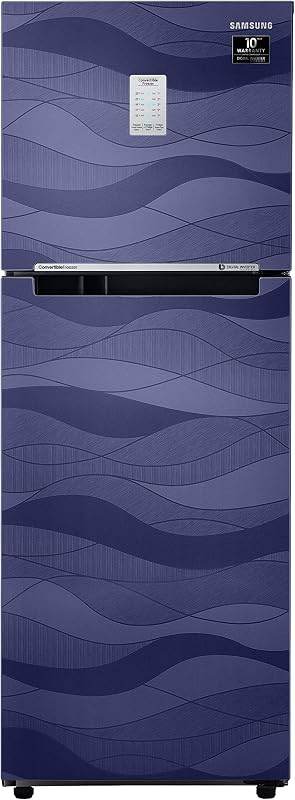 Samsung 253 L 3 Star Inverter Frost-Free Double Door Refrigerator (RT28T3753UV/HL, Blue Wave, Convertible, 2022 Model)