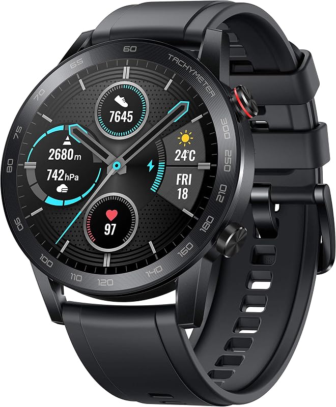 Honor Magic Watch 2 (46mm, Charcoal Black) 14-Days Battery, SpO2, BT Calling & Music Playback, 100 Workout Modes, AMOLED T...