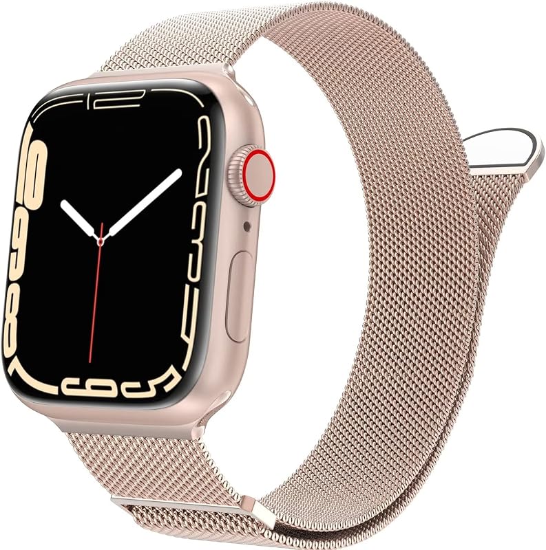 VEMIGON Stainless Steel Magnetic Strap Compatible with Apple Watch Series 8 7 6 5 4 3 2 1 SE, Women and Men [Watch Not Inc...
