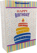 Arrow Birthday Gift Paper Bags, 28 cm x 20 cm x 7.5 cm (Pack of 10)Multicolor