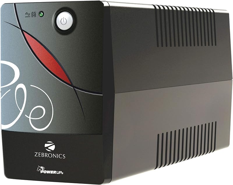 ZEBRONICS Zeb-U725 600VA UPS for Desktop/PC/Computers (not for Routers) with Automatic Voltage Regulation, Black